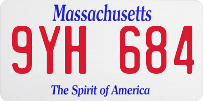 MA license plate 9YH684