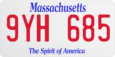 MA license plate 9YH685