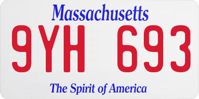 MA license plate 9YH693