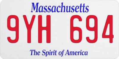MA license plate 9YH694