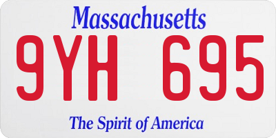 MA license plate 9YH695