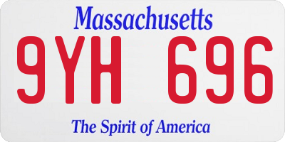 MA license plate 9YH696