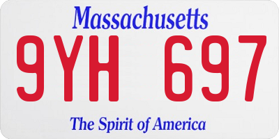 MA license plate 9YH697