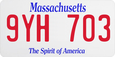 MA license plate 9YH703