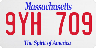 MA license plate 9YH709