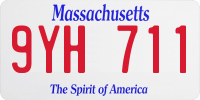 MA license plate 9YH711