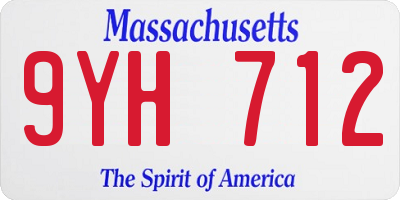 MA license plate 9YH712