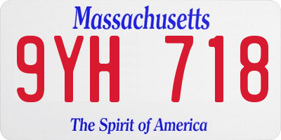 MA license plate 9YH718
