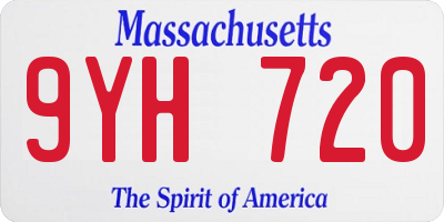 MA license plate 9YH720