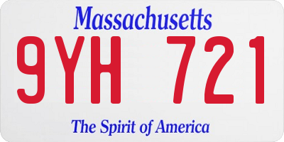 MA license plate 9YH721