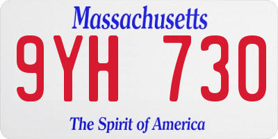 MA license plate 9YH730