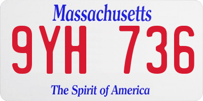 MA license plate 9YH736