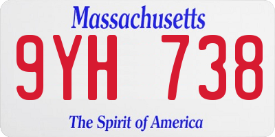 MA license plate 9YH738