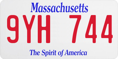 MA license plate 9YH744