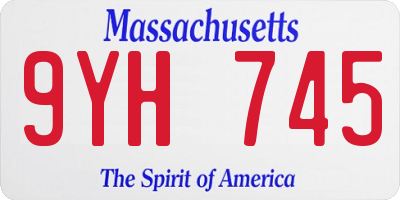 MA license plate 9YH745