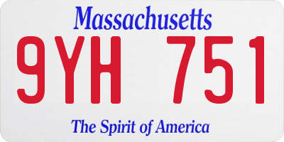 MA license plate 9YH751