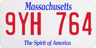 MA license plate 9YH764