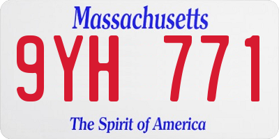 MA license plate 9YH771