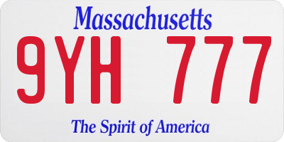 MA license plate 9YH777