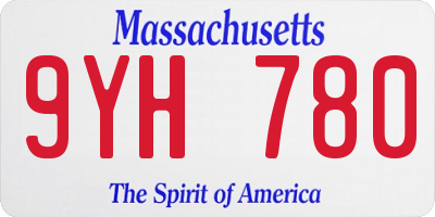 MA license plate 9YH780