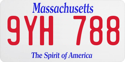 MA license plate 9YH788