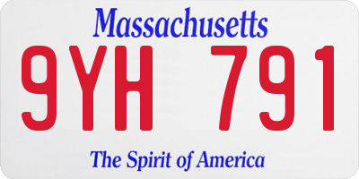MA license plate 9YH791