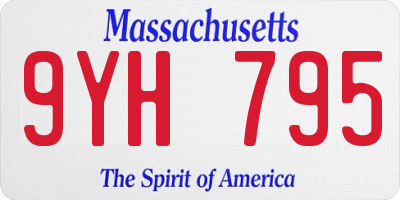 MA license plate 9YH795