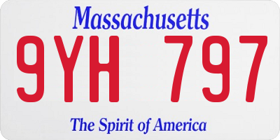 MA license plate 9YH797