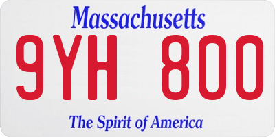 MA license plate 9YH800