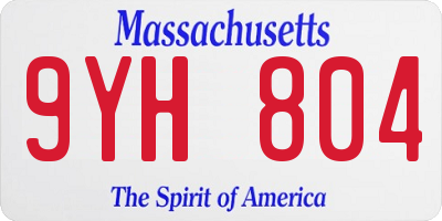 MA license plate 9YH804