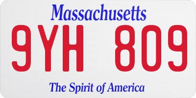 MA license plate 9YH809