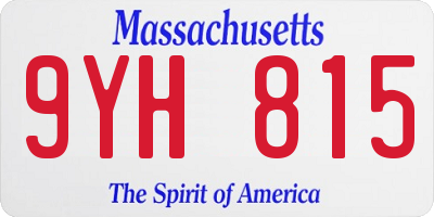 MA license plate 9YH815
