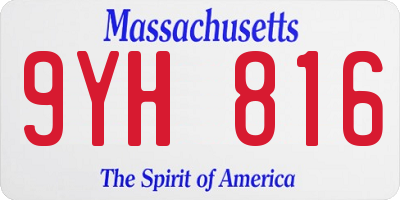 MA license plate 9YH816