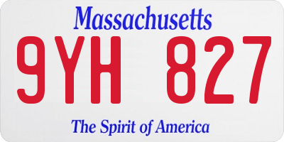 MA license plate 9YH827