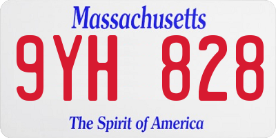 MA license plate 9YH828