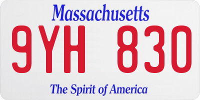 MA license plate 9YH830