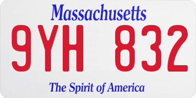 MA license plate 9YH832