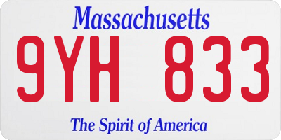 MA license plate 9YH833