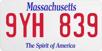 MA license plate 9YH839
