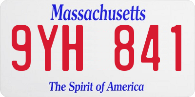 MA license plate 9YH841