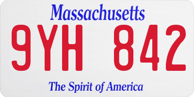 MA license plate 9YH842