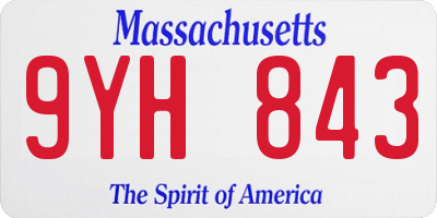 MA license plate 9YH843
