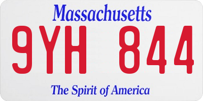 MA license plate 9YH844