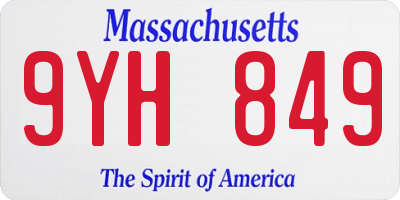 MA license plate 9YH849
