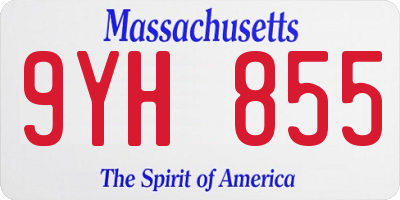 MA license plate 9YH855
