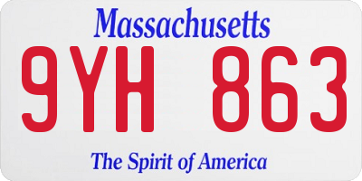 MA license plate 9YH863