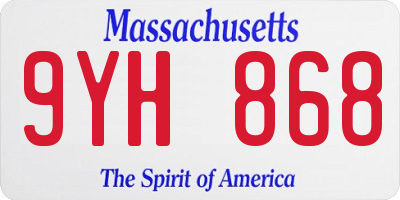 MA license plate 9YH868