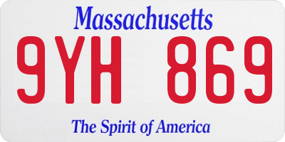 MA license plate 9YH869