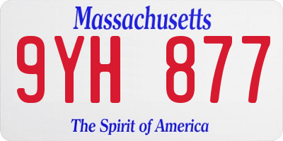 MA license plate 9YH877