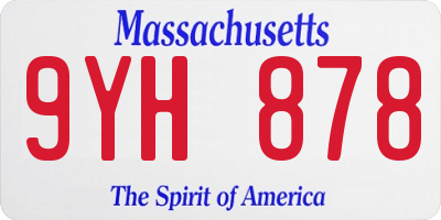 MA license plate 9YH878